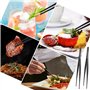 2 PCS Pinces de cuisson inox longues，Pince Cuisine Inox Professionnel，Pince de Chef, pince à barbecue，pour Cuisiner Griller et C