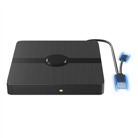 RUOVXWU Lecteur CD DVD Externe pour PC USB 3.0 Type C Portable CD/DVD -/+RW Drive Mince DVD Player Enregistreur RW/ROM Transmiss