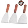 Spatule Plancha Spatule Barbecue Spatule Plate Inox Spatule Avec Manche en Bois Ustensiles pour Plancha Spatule en Acier Inoxyda