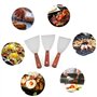 Spatule Plancha Spatule Barbecue Spatule Plate Inox Spatule Avec Manche en Bois Ustensiles pour Plancha Spatule en Acier Inoxyda