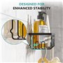Vinabo Etagere Salle de Bain avec Porte-Savon, 3PCS,Etagere Douche sans Percage, Accessoire Salle de Bain Antirouille, Rangement