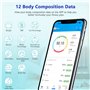 Diboniur Pèse-personne numérique avec graisse corporelle et masse musculaire avec application - Avec analyse de la graisse corpo
