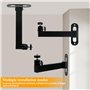 mimzemamz Support Videoprojecteur Mural, Support Projecteur Réglable Rotation à 360°, Support Retroprojecteur en Métal avec Adap