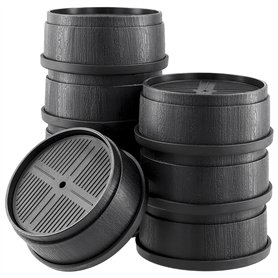 TAICHEUT Lot de 8 rehausseurs de meubles ronds réglables avec coussinets en caoutchouc inférieurs pour lits