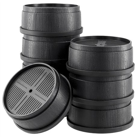 TAICHEUT Lot de 8 rehausseurs de meubles ronds réglables avec coussinets en caoutchouc inférieurs pour lits