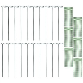 JOIKIT Lot de 20 Tuteurs Piquets de Support pour Plantes à Tige Unique de 40 cm