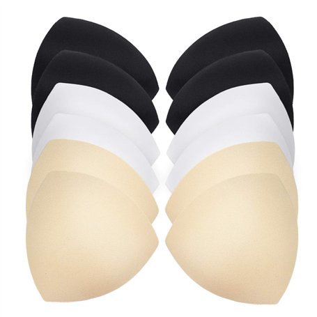 Lot de 6 Paires de Coussinets de Soutien Gorge Inserts Triangulaires Couleur Peau Rembourrage Amovible Doux et Confortable pour