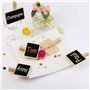 RHQFDM Mini Tableau Noir en Bois Set 50 Pièces Tableau d'affichage en Bois Avec Pince Mini Tableau Noir Rectangulaire Pour les é
