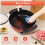 Hot Pot électrique 6 l - Wok électrique double face avec couvercle - Hot Pot chinois Yin Yang - 2 côtés - Avec contrôle indépend