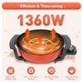 Hot Pot électrique 6 l - Wok électrique double face avec couvercle - Hot Pot chinois Yin Yang - 2 côtés - Avec contrôle indépend