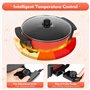 Hot Pot électrique 6 l - Wok électrique double face avec couvercle - Hot Pot chinois Yin Yang - 2 côtés - Avec contrôle indépend