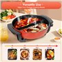 Hot Pot électrique 6 l - Wok électrique double face avec couvercle - Hot Pot chinois Yin Yang - 2 côtés - Avec contrôle indépend