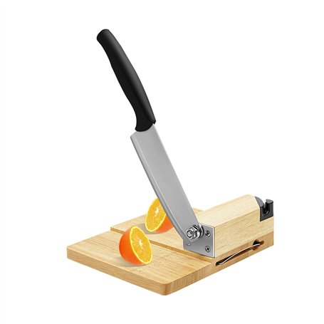 Biltong Cutter en acier inoxydable avec socle en bois