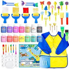 Shuttle Art 53 Pièces Peinture au Doigt Lavable pour Enfant