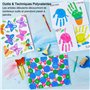 Shuttle Art 53 Pièces Peinture au Doigt Lavable pour Enfant, Kit de Peinture Doigt 14 Couleurs(60ml) avec Pinceau Éponge Palette