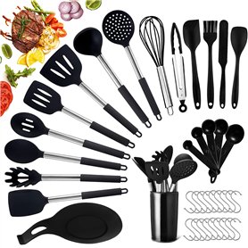 JOYBOY 37 Pièces Kit Ustensiles de Cuisine en Acier Inoxydable