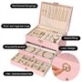 YUTUY Boite à Bijoux,Coffre à Bijoux,3 Niveaux Rangement Bijoux Verrouillable avec Clef,Petit Coffret à Bijoux Voyage Organisate