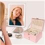 YUTUY Boite à Bijoux,Coffre à Bijoux,3 Niveaux Rangement Bijoux Verrouillable avec Clef,Petit Coffret à Bijoux Voyage Organisate