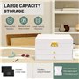 TAVADA Coffre à Bijoux de Femme,Organisateur De Bijoux PU 3 Couches Verrouillable,Boite en Cuir Imperméable pour Filles Ranger B