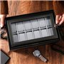 SAMISO Boîte à montres à 2 couches,Coffret à Montres avec couvercle en verre,Rangement pour Montres en Cuir,12 compartiments et 