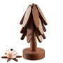 Dessous de verre pliable en bois - Dessous de verre pour plats chauds - Réutilisables - 3 dessous de verre d'arbre - Dessous de