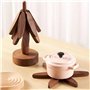 Dessous de verre pliable en bois - Dessous de verre pour plats chauds - Réutilisables - 3 dessous de verre d'arbre - Dessous de 