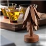 Dessous de verre pliable en bois - Dessous de verre pour plats chauds - Réutilisables - 3 dessous de verre d'arbre - Dessous de 