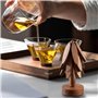 Dessous de verre pliable en bois - Dessous de verre pour plats chauds - Réutilisables - 3 dessous de verre d'arbre - Dessous de 