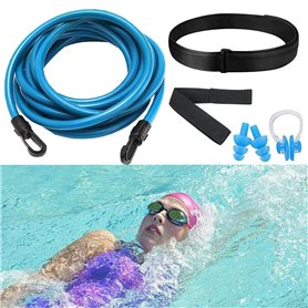 Elastique De Nage Piscine - Ceinture Elastique Natation réglable - 4 m - pour Piscine - pour Enfants et Adultes (avec Bouchons d