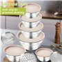 6 Bols en Acier Inox avec Couvercles