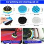 KIMIGO 36pcs Brosse Nettoyage Voiture,Brosse de Jante Voiture,Kit de Lavage de Voiture,Kit de Brosse Nettoyage Voiture Interieur