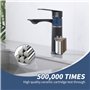 HOMELODY Robinet Lavabo Noir Mitigeur Salle de Bain Robinet Vasque Mitigeur Lave Main eau chaude et froide Robinetterie Acier in