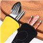 JJHXM 2 Pièces 20 * 6.5cm Boite a Couvert transportable,Couverts Lunch Box avec Fermeture éclair,Set Couverts Voyage,pour Campin