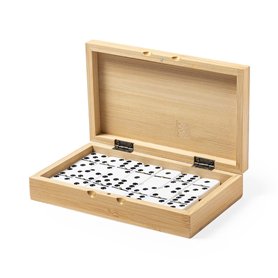 Jeu de Dominos de 28 pièces pour Enfants et Adultes dans Un étui Individuel Robuste en Bambou laqué avec Fermeture magnétique et