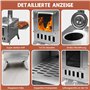 WUDLEP Poêle à bois portable en acier inoxydable pour tente, camping, extérieur, argenté