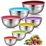 DaiWeier Lot de 7 Bol Acier Inoxydable avec Coloré Couvercles