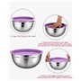 DaiWeier Lot de 7 Bol Acier Inoxydable avec Coloré Couvercles, Bols Mélangeurs, Saladiers, Empilable pour Un Stockage Minimal, C