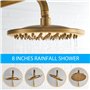 AIMOYO Colonne de Douche Laiton Antique Ensemble de Douche Monocommande, Système de Douche Rétro Doré, Mitigeur Douche Colonne H