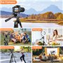Nineigh Trepied Appareil Photo,190cm Trepied Smartphone avec Bras Télescopique Horizontal, Aluminium Trépied Caméra avec Télécom