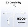 Câble iPhone 1M Lot de 2 Cable iphone charge rapide Certifié MFi Chargeur iphone Lightning vers USB Original Ultra Résistant Cab