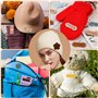 PIWOSGOL Étiquettes Faites Main Étiquettes Cuir PU 50 pièces, Étiquettes Relief Fabriquées Main avec Trous pour Tricot et Croche