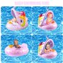 Bouee Piscine Enfant, Bébé Siège De Piscine, Bouée de Natation avec Volant Flotteur de Piscine, avec Parasol Amovible UPF 50+ Bo