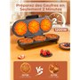 Gaufrier Électrique pour 3 gaufres en forme de cœur