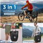 GUOOTU Lot de 2 sacoches de vélo pour porte-bagages de 48 l, en Tarpaulin arrière, avec réflecteurs, poignée de transport et ban