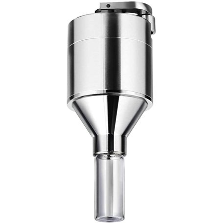iSnuff Broyeur à poudre et épices - Entonnoir avec fiole en verre - Broyeur à ultra fin en métal