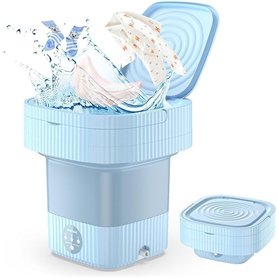 Mini Machine à Laver Portable Machines à Laver Pliables Portables 10L à Linge Pliable avec Panier de Vidange Laveuse Pratique po