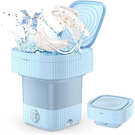 Mini Machine à Laver Portable Machines à Laver Pliables Portables 10L à Linge Pliable avec Panier de Vidange Laveuse Pratique po