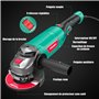 HYCHIKA Meuleuse d'angle, 1200W Disqueuse 125mm 5000-12000RPM avec 6 vitesses, parfait pour le meulage et la coupe, 2 Disques 12