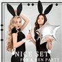 ZALHIN Kit de Déguisement de Lapin - 9 Pcs Accessoire de Déguisement de Lapin, Playboy Bunny Costume Bandeau Oreilles de Lapin C