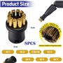 ZALHIN Brosses Rondes en Laiton (8 Pcs) - Brosses de Nettoyage Rondes Brosse À Vaporetto Nettoyeur Vapeur Accessoires de Vadroui